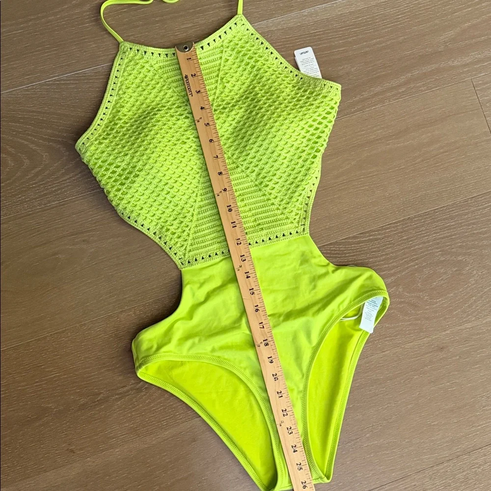 NWT Aerie Crochet Halter Cheeky Cutout One Piece | L